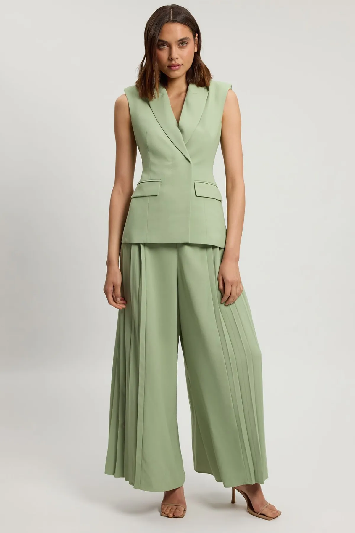KarenMillen Combinaison-pantalon Large En Crêpe Tailleur À Plis Asymétriques<Femme Combinaisons Et Combishorts