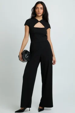 boohoo Combinaison Pantalon Large En Crêpe Jersey À Nœud Sur L'épaule<Femme Combinaisons Et Combishorts