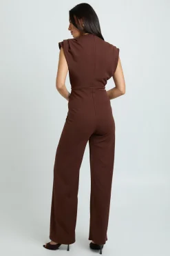 Combinaison Pantalon Large En Crêpe Jersey Avec Détail Froncé