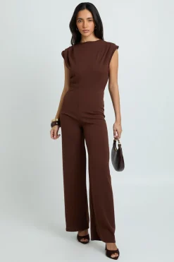 Combinaison Pantalon Large En Crêpe Jersey Avec Détail Froncé