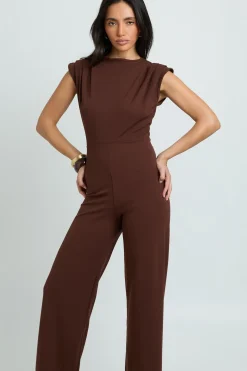 Combinaison Pantalon Large En Crêpe Jersey Avec Détail Froncé