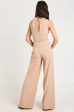 Combinaison Pantalon Large À Encolure Bardot Et Détail À La Taille