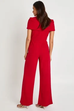 Combinaison-pantalon Large En Crêpe Jersey Avec Détail Cape