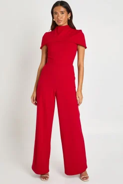 Combinaison-pantalon Large En Crêpe Jersey Avec Détail Cape