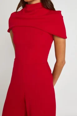 Combinaison-pantalon Large En Crêpe Jersey Avec Détail Cape