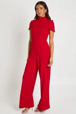 Combinaison-pantalon Large En Crêpe Jersey Avec Détail Cape