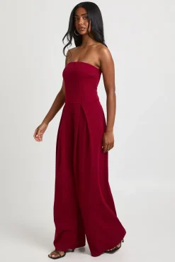 Combinaison Pantalon Large Extrême À Bandeau En Crêpe