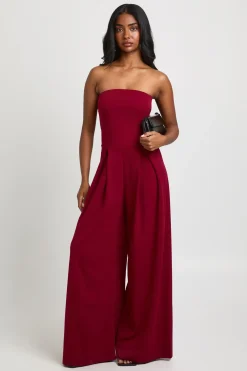 Combinaison Pantalon Large Extrême À Bandeau En Crêpe