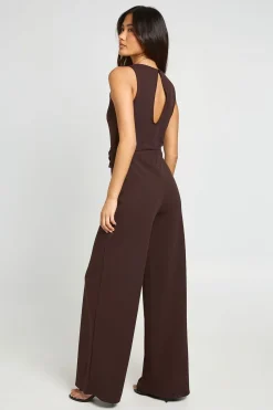 boohoo Combinaison Pantalon Large À Encolure Bardot Et Détail Ceinture À La Taille<Femme Combinaisons Et Combishorts