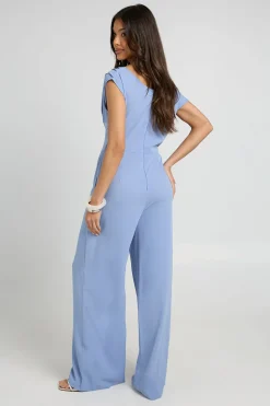 Combinaison-pantalon Large En Tissu Tissé Asymétrique