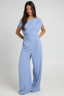 Combinaison-pantalon Large En Tissu Tissé Asymétrique
