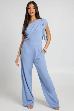 Combinaison-pantalon Large En Tissu Tissé Asymétrique