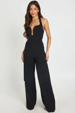 boohoo Combinaison Pantalon Large En Crêpe Jersey À Épaule Drapée<Femme Combinaisons Et Combishorts
