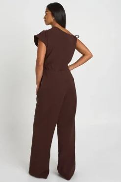 Combinaison Pantalon Large Froncée Asymétrique Petite
