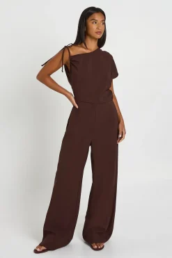 Combinaison Pantalon Large Froncée Asymétrique Petite