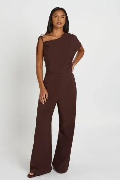 Combinaison Pantalon Large Froncée Asymétrique Petite
