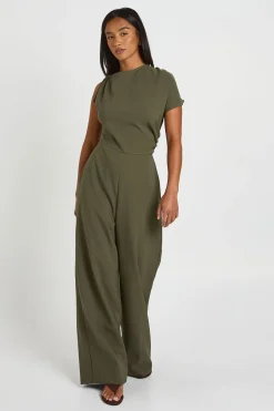 Combinaison Pantalon Large Froncée Asymétrique Petite