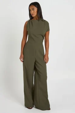Combinaison Pantalon Large Froncée Asymétrique Petite