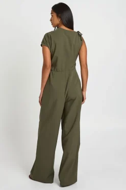 Combinaison Pantalon Large Froncée Asymétrique Petite