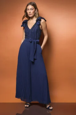Coast Combinaison Pantalon Large à Nœud sur l'Épaule Ornée<Femme Combinaisons Et Combishorts