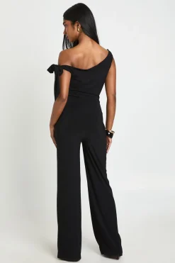 boohoo Combinaison Pantalon Large Épaule Asymétrique En Tissu Fluide<Femme Combinaisons Et Combishorts