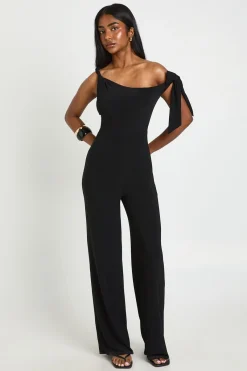 boohoo Combinaison Pantalon Large Épaule Asymétrique En Tissu Fluide<Femme Combinaisons Et Combishorts