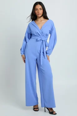 boohoo Combinaison Pantalon Large À Épaules Dénudées Et Devant Cache-cœur<Femme Combinaisons Et Combishorts