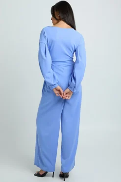 boohoo Combinaison Pantalon Large À Épaules Dénudées Et Devant Cache-cœur<Femme Combinaisons Et Combishorts