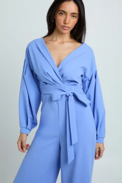 boohoo Combinaison Pantalon Large À Épaules Dénudées Et Devant Cache-cœur<Femme Combinaisons Et Combishorts