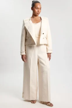 KarenMillen Combinaison Pantalon Large Tailleur En Tweed Avec Finitions Ornées Grande Taille<Femme Combinaisons Et Combishorts