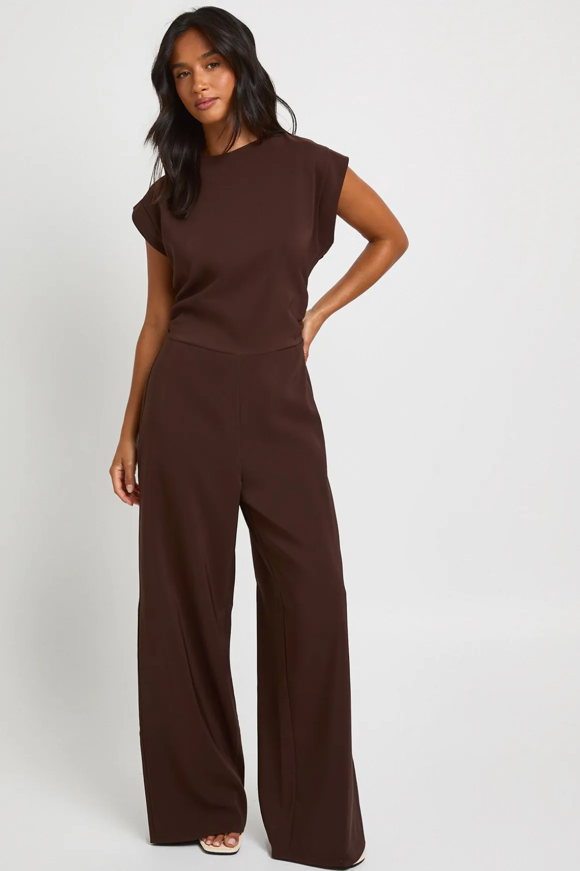 Combinaison Pantalon Large Taille Froncée Petite