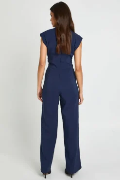 Combinaison Pantalon Large Taille Froncée