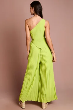 Combinaison Pantalon Large À Une Épaule Avec Détail Drapé
