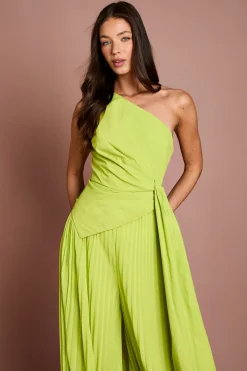 Combinaison Pantalon Large À Une Épaule Avec Détail Drapé
