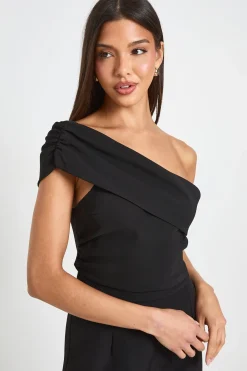 Combinaison Pantalon Large À Une Épaule Avec Détails Froncés