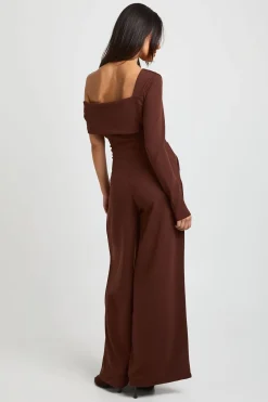 boohoo Combinaison Pantalon Large À Une Épaule En Crêpe Jersey<Femme Combinaisons Et Combishorts