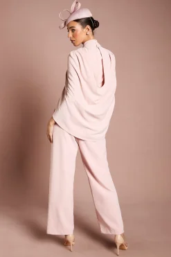 Coast Combinaison-pantalon Lisa Tan Beige À Col Montant Manches Cape Et Jambes Larges<Femme Combinaisons Et Combishorts