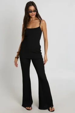 boohoo Combinaison-pantalon Longue À Double Épaisseur Avec Caraco Texturé<Femme Combinaisons Et Combishorts