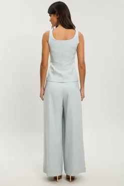 Combinaison Pantalon Petite À Basque Et Jambes Larges En Tissu Stretch Compact