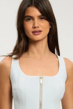 Combinaison Pantalon Petite À Basque Et Jambes Larges En Tissu Stretch Compact