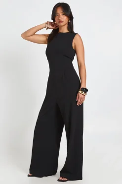 boohoo Combinaison Pantalon Petite Taille Haute Cintrée Col Montant Jambes Larges<Femme Combinaisons Et Combishorts