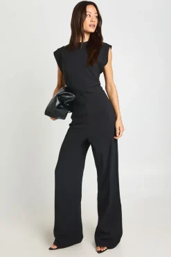 Combinaison-pantalon Taille Grande À Taille Froncée Et Jambes Larges