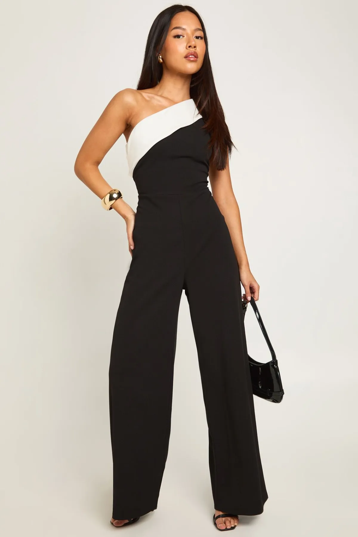 boohoo Combinaison Petite à Jambes Larges Monochrome<Femme Combinaisons Et Combishorts