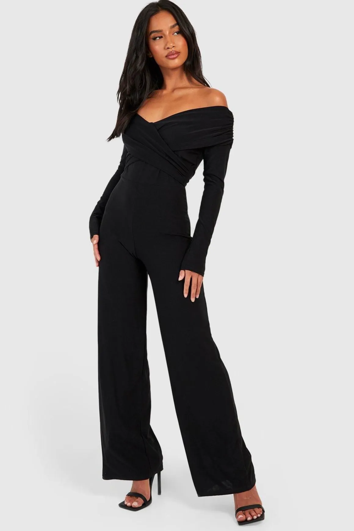 Combinaison Petite Premium Slinky à Décolleté Bardot et Détail Torsadé