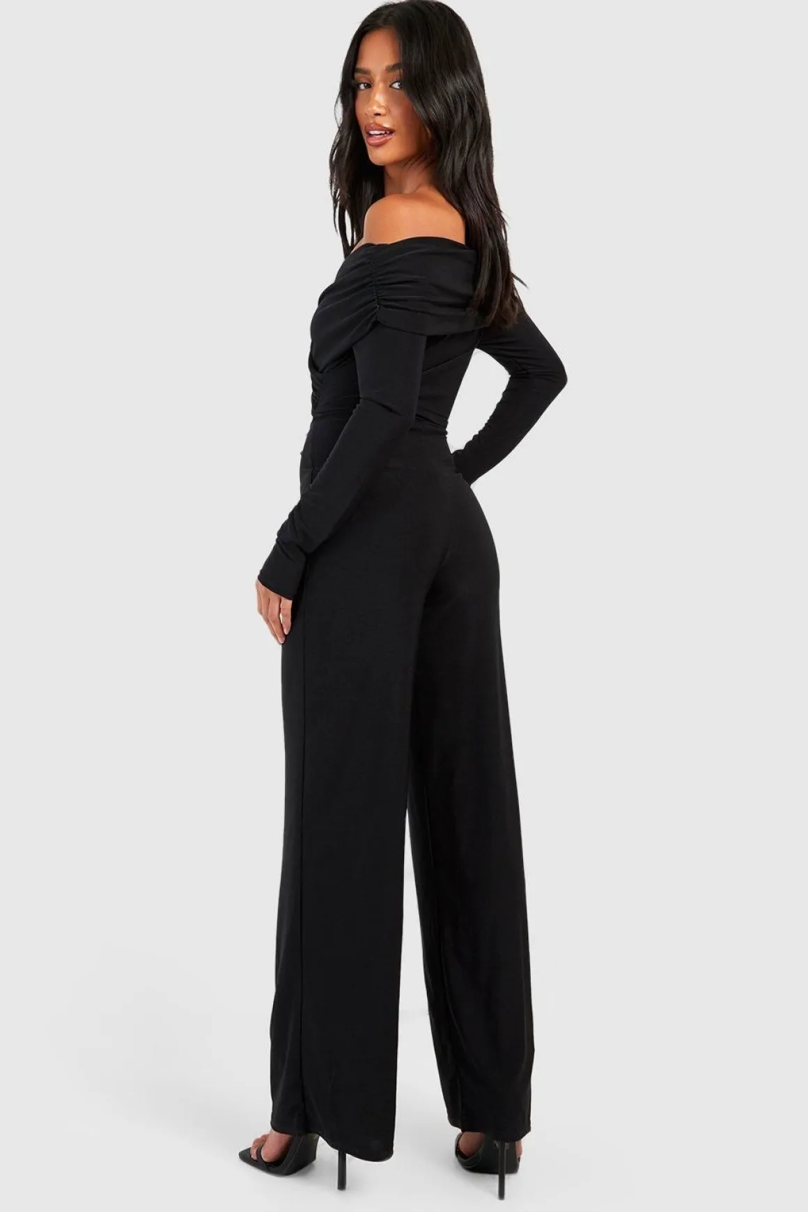 Combinaison Petite Premium Slinky à Décolleté Bardot et Détail Torsadé