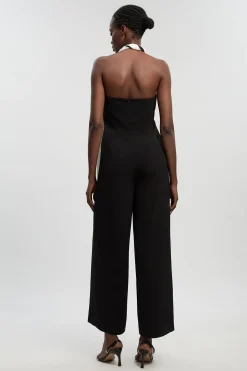 Combinaison Petite Taille À Encolure Licou Avec Détails Color Block Et Coupe Ajustée Douce