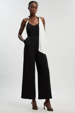 Combinaison Petite Taille À Encolure Licou Avec Détails Color Block Et Coupe Ajustée Douce