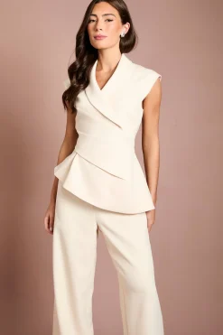 Combinaison Sans Manches À Détail Péplum Asymétrique