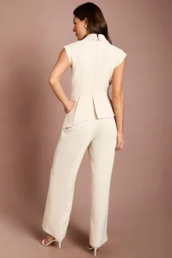 Combinaison Sans Manches À Détail Péplum Asymétrique