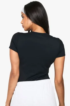 boohoo Combinaison sculptée Peached à manches courtes<Femme Tops